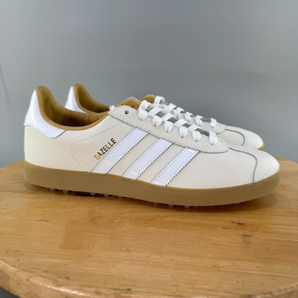 Adidas Gazelle Golf Lux Men's Size 12.5 Leather Spikeless Golf Shoes‎ Beige NEW